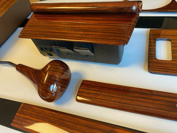 Mercedes W123 Compatible Zebrano Color Wood Complete Interior 11 Pieces Set