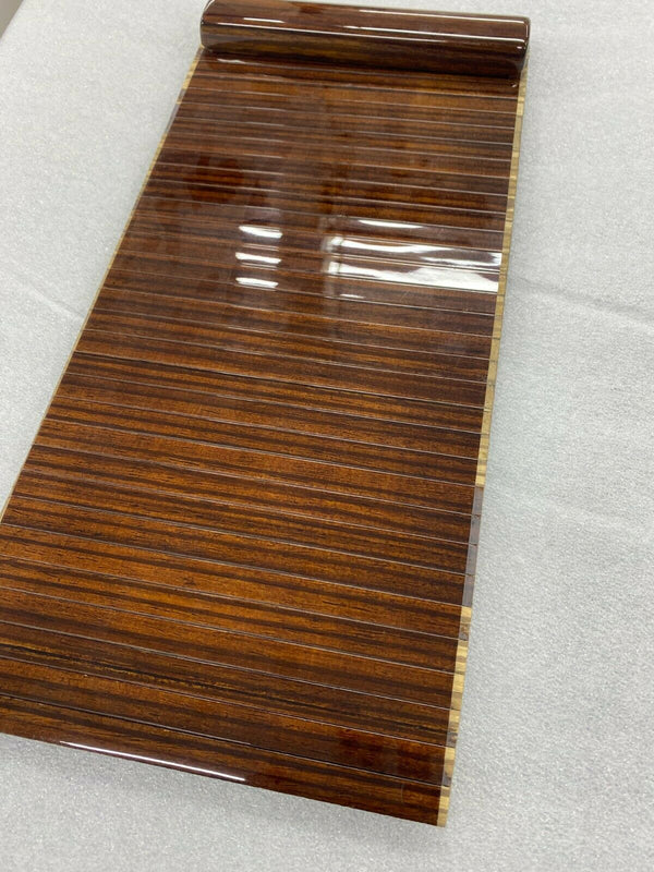 Mercedes W124 Compatible Zebrano Color Sliding Wood Rollup Center Console Storage Box