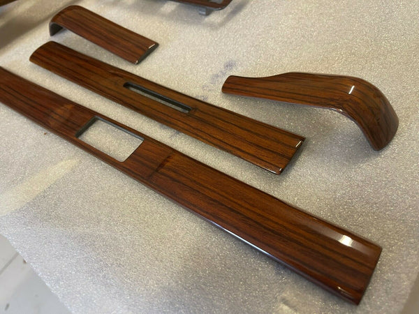 Mercedes W123 Compatible Zebrano Color Interior Wooden 7 Pieces Set