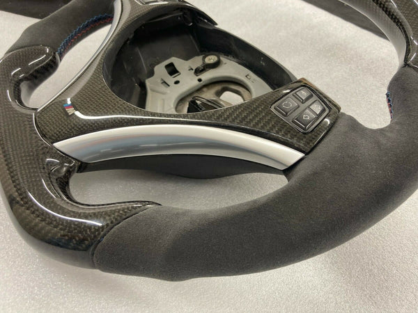 For BMW E90/E92/E93/E82/E87 Sport Alcantara and Carbon Fiber Steering Wheel