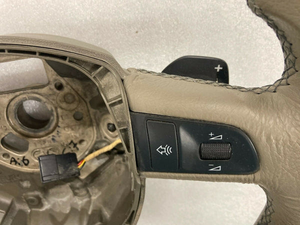 For Audi Q7 Walnut and Beige Leather Steering Wheel 2006-2015