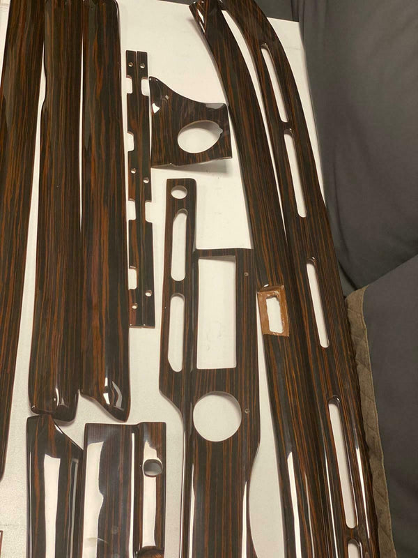 Mercedes 6.3 LONG W108 280SEL W109 Compatible Ebony color Wood Trims Dashboard Set 16 Pieces