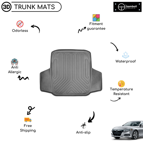 Vehicle Specific Rubber Trunk Cargo Liner for Honda Accord 2018-UP