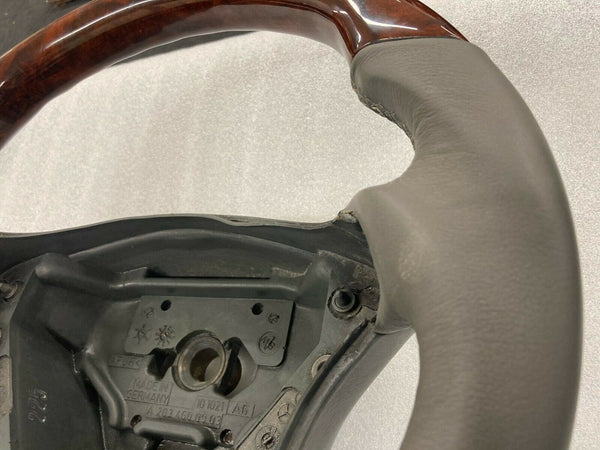 For Mercedes W203 C Class AMG Gray Walnut Veneer Steering Wheel 2001-2007