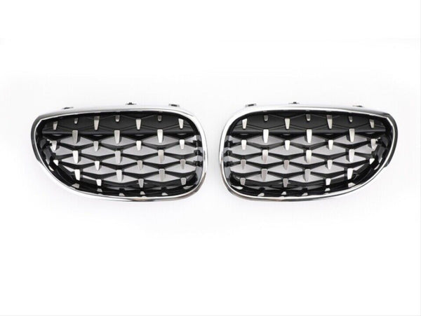 ABS Plastic Front Grills For BMW 5 Series E60 Diamond Chrome Style