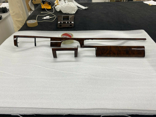 Mercedes W126 C125 SE SEL SEC Compatible Walnut Color Dash Trim Set 3 Pieces Without Airbag