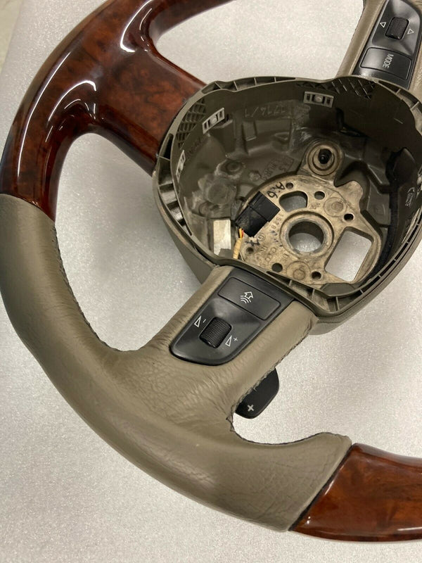 For Audi Q7 Walnut and Beige Leather Steering Wheel 2006-2015