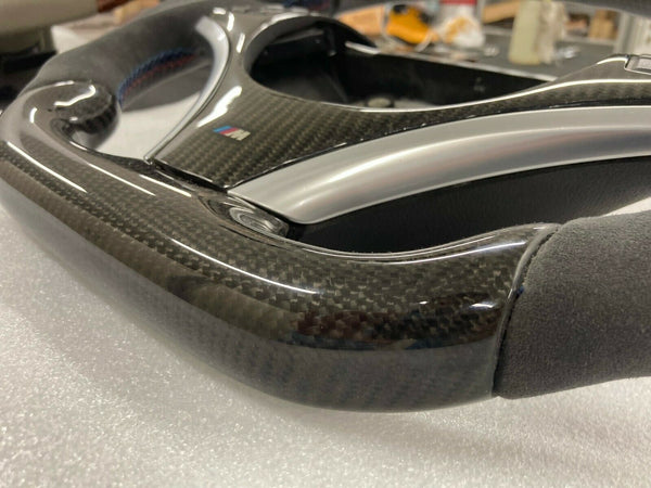 For BMW E90/E92/E93/E82/E87 Sport Alcantara and Carbon Fiber Steering Wheel