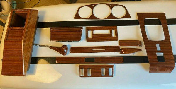 Mercedes W123 Compatible Zebrano Color Wood Complete Interior 11 Pieces Set