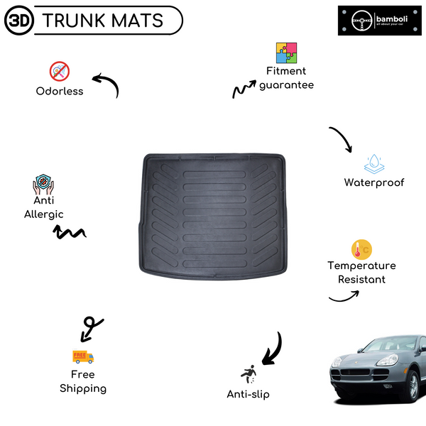 Vehicle Specific Rubber Trunk Cargo Liner for Porsche Cayenne 2003-2010