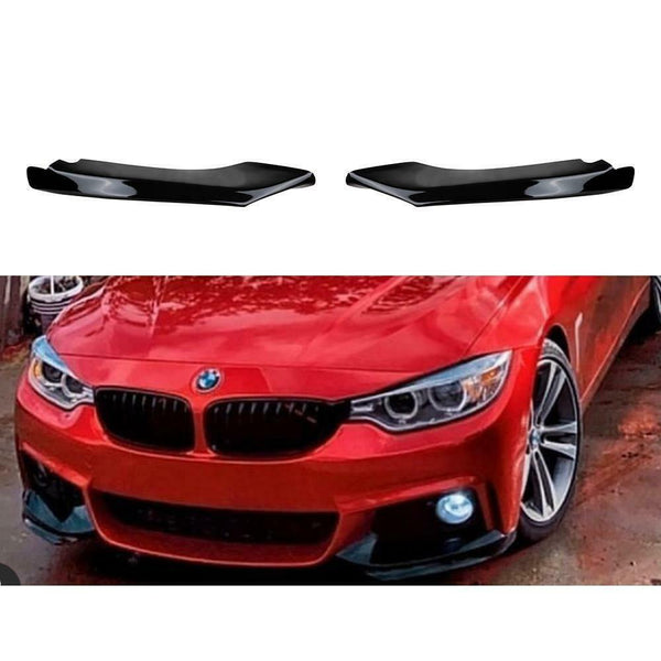Piano Black Front Bumper Splitter Lip Flaps 2 pcs for BMW F36 4 Series 2013-2019
