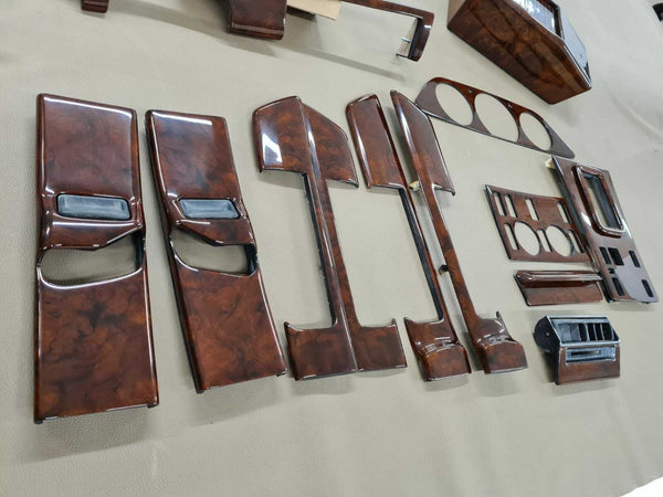 Mercedes W126 500SE 500SEL 280SEL 560SEC 500SEC (RHD) Compatible Walnut Color Wood Trim Set