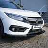 Black Plastic Front Bumper Lip Splitter For Honda Civic 2016-2020