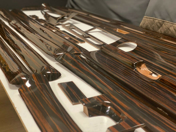 Mercedes 6.3 LONG W108 280SEL W109 Compatible Ebony color Wood Trims Dashboard Set 16 Pieces