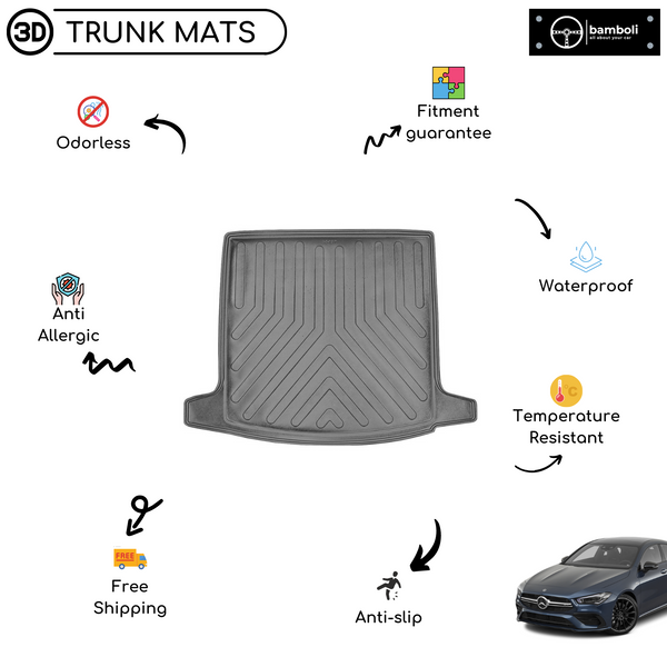 Vehicle Specific Rubber Trunk Cargo Liner for Mercedes-Benz CLA C118 2019-Up