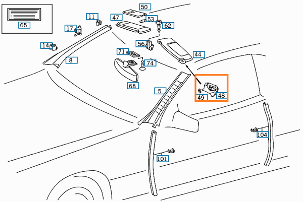 Sun Visor Trim Caps Set for Mercedes R129 SL Class 1994-2001 A1298110561 A1298110661