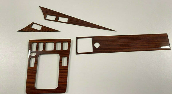 Mercedes W201 190 (LHD) Compatible Zebrano Color Interior Dash Trim + Shifter Frame 4 Pieces Set