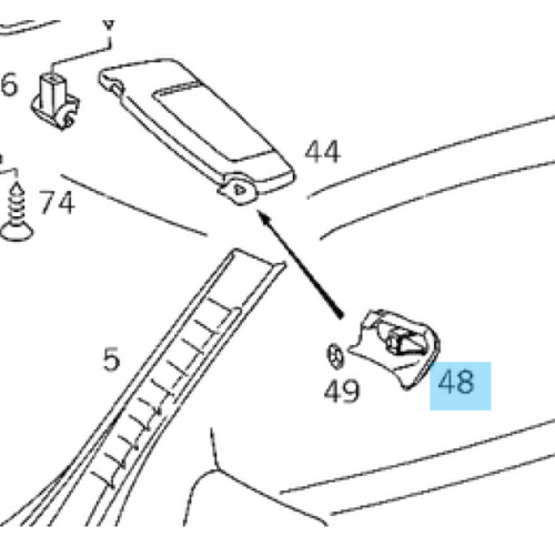 Sun Visor Trim Caps Set for Mercedes R129 SL Class 1994-2001 A1298110561 A1298110661