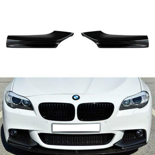 Piano Black Front Bumper Splitter Lip Flaps 2 pcs for BMW F10 5 Series 2010-2016