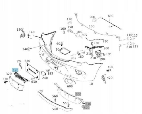 Mercedes Sprinter W906 Compatible Front Lower Centre Bumper Grille Step A9068850411
