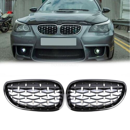 ABS Plastic Front Grills For BMW 5 Series E60 Diamond Chrome Style