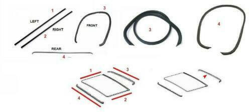 Mercedes W123 Front and Rear Window Seals, Sunroof Repair Kit, Seal Belt 4pc