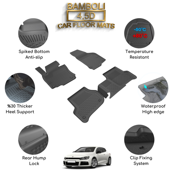 Premium 4,5D Car Floor Mat for Volkswagen Scirocco