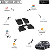 4D Premium Rubber Car Floor Mat for Seat Ibiza 2009 - 2017