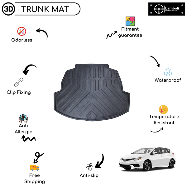 Vehicle Specific Rubber Trunk Mat Cargo Liner for Toyota Corolla Hb 2018 - Up