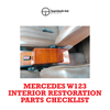 Mercedes W123 interior restoration parts checklist - Bamboli LTD