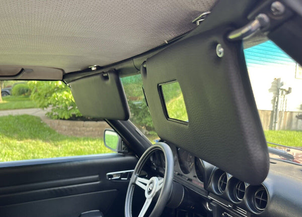 Sunvisor And Clips Set For Mercedes R107 W107 C107 Black Color 1078100570 1078100610