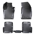 Floor Mats Liner 3D Molded Fit Interior Protector For Fiat 500X 2014-Up (Black)