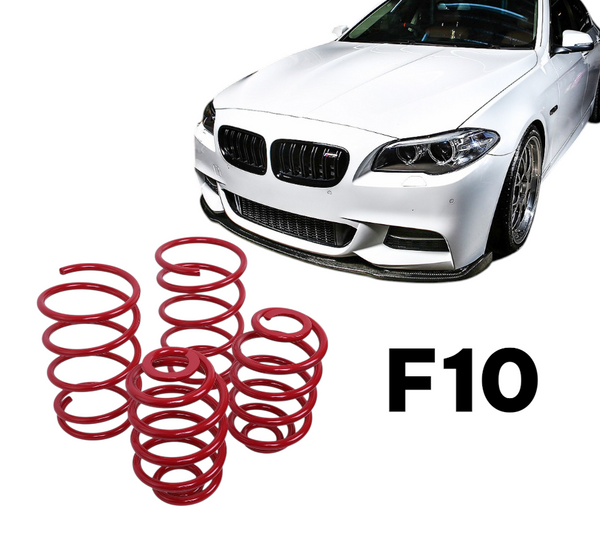 Bmw F10 2010-2018 Compatible Sport Red Color Lowering Coil Spring Suspension Upgrade Set