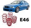 Bmw E46 1997-2006 Compatible Red Color Sport Lowering Coil Spring Suspension Upgrade Set