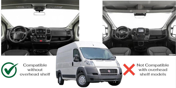 Ram Promaster 2015-2025 w/o Overhead Shelf Compatible Gray Sunvisor Set 2 Pcs
