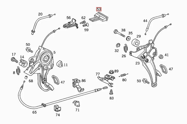 Mercedes-Benz W202 93-00 Compatible Parking Brake Release Handle A2024270520