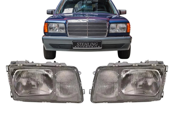 Mercedes W126 Compatible Headlight Right + Left Set 1979-1985 1st Generation
