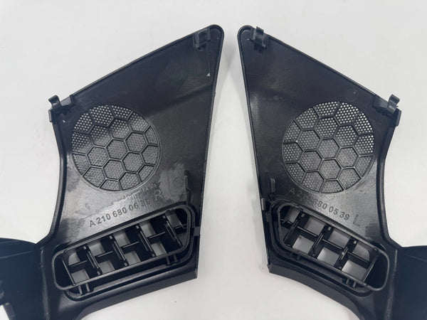 Mercedes E Series W210 96-99 Compatible Front Dashboard Speaker Cover Left+Right 2pcs Black
