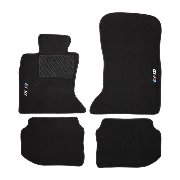 BMW F10 5 Series 2010-2013 Compatible Black Carpet Floor Mat Set