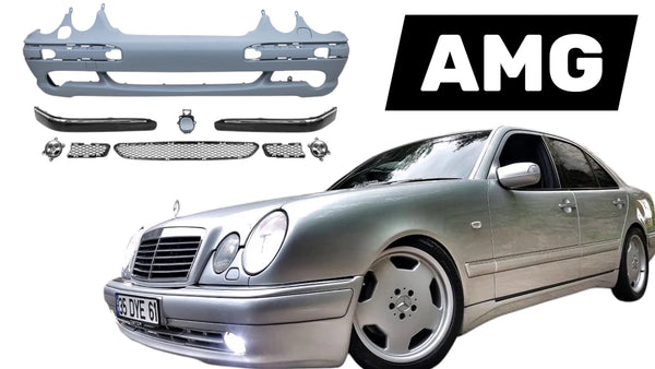 Mercedes W210 E Class 1995-2003 Compatible Front AMG Bumper Set with Fog Lights
