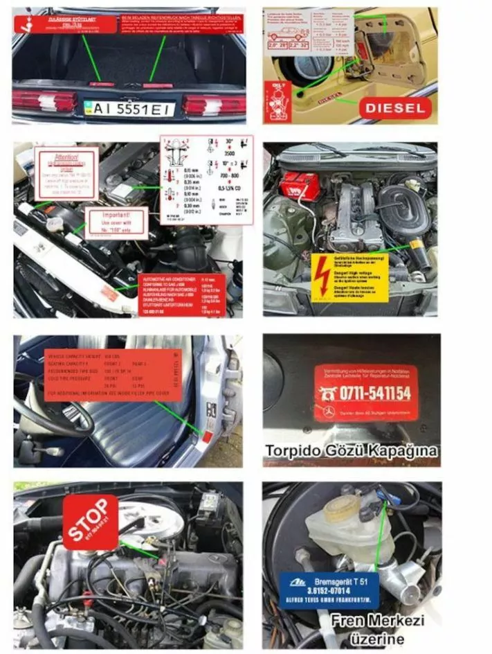 thumbnail image 2 of Bamboli Ltd Decal Set For Mercedes-Benz R107 W107 SL Class – Factory Style – Glossy Vinyl 2 of 2