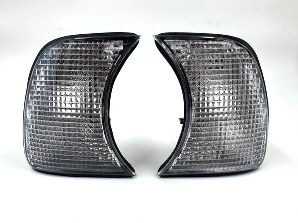 BMW E34 87-95 White Clear Turn Signal Indicator Light Side Marker Set