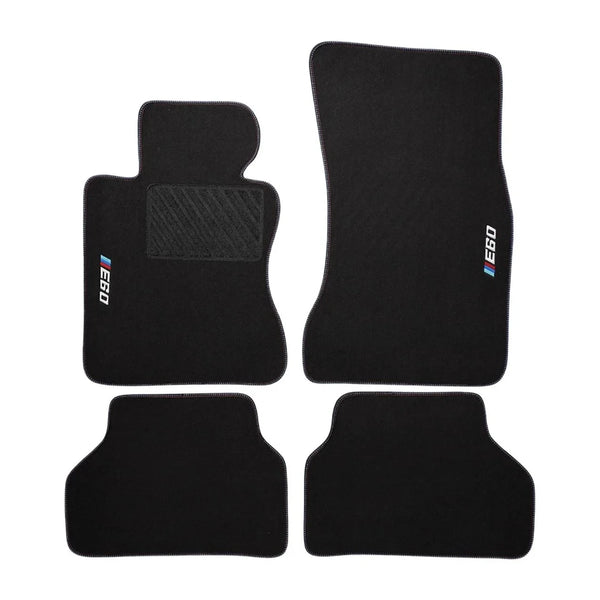 BMW E60 5 Series 2003-2010 Compatible Black Carpet Floor Mat Set