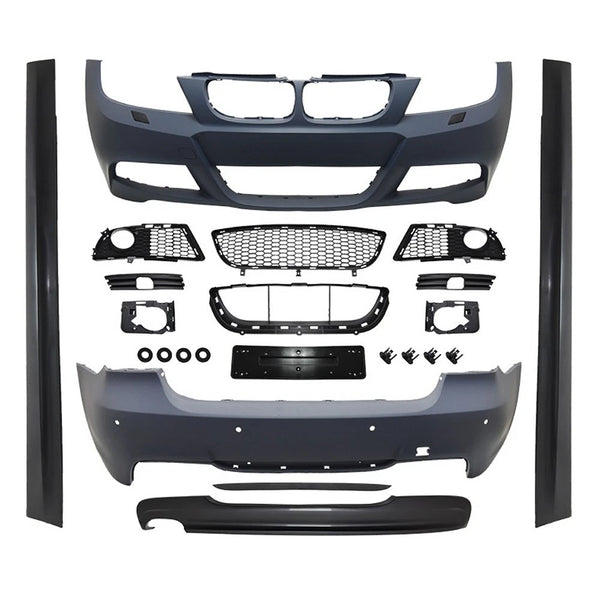 BMW E90 Compatible LCI M-Tech Body Kit Front & Rear Bumpers + Side Skirts + Grilles