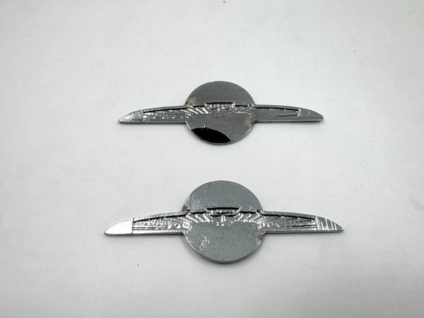 Ford Thunderbird 70's Compatible Decorative Emblem Ornament Badge Yellow Silver 2pcs