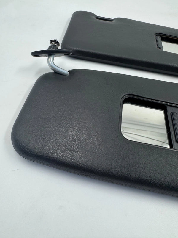 BMW E30 Sedan 320i Compatible Sunvisor Black Pair with Vanity Mirror Cover