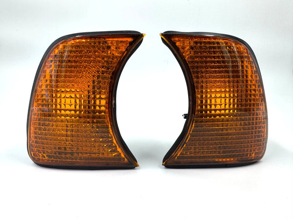 BMW E34 87-95 Yellow Amber Turn Signal Indicator Light Side Marker Set