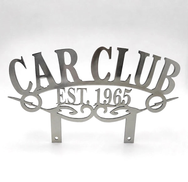 Car Club Classic Metal Hot Rod Window Sign Plaque Laser Cut 8x13"