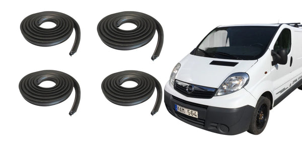 Opel Vauxhall Vivaro 2001-2014 Compatible Front Sliding Rear Doors Weatherstrip 4pcs