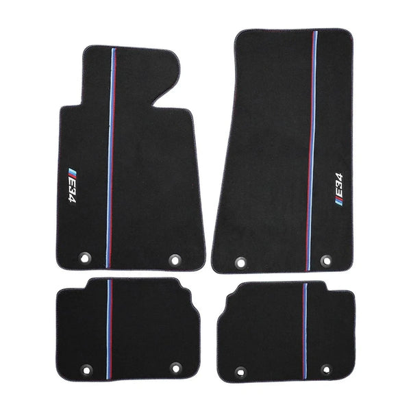 BMW E34 5 Series 1987-1997 Compatible Black Carpet Floor Mat Set